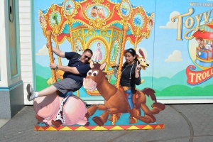 Being silly outside of Toy Story Mania